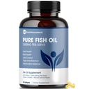 Puhdas mikroravinteet - Omega 3 Fish Oil Supplement, EPA / DHA rasvahapot, Burpless Fish Oil Supplements with Lemon - Heart, Eye, Brain & Immuuni Tuki - 90 Softgels
