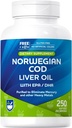 Rite Aid Cod Liver Oil Softgels 250 Count, EPA ja DHA, tukee sydän, aivot ja Vision Health