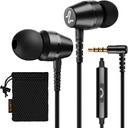LUDOS OMNITONE Langalliset kuulokkeet, 5 vuoden takuu, kuulokkeet mikrofonilla, 3,5 mm Jack Corded Ear Buds, Videokonferenssi iPhone, Samsung, Tietokone, Kannettava tietokone, Lapset, Koululaiset