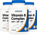 Nutricost High Potency B-vitamiini Complex 462mg, 240 kapselia (3 pulloa) - C-vitamiini