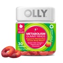 Olly Metabolia Gummy Rings, Apple Sider Viinietikka, B12-vitamiini, Kromi, Energia ja Ruoansulatusterveys, Purutabletti, Apple Flavor - 30