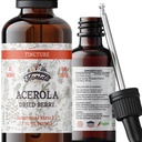 Acerola Tincture (Vitamin C), Organic Acerola Extract (Malpighia Glabra) Kuivattu marja veren, sydämen, Arteries, Ei-GMO kylmäpainettu Organic Vihannesten Glycerin, Florida Yrtit täydentää