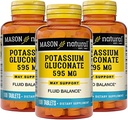 Mason Natural Kaliumglukonaatti 595 mg, 300 päivän toimitus, 100 tablettia (pakkaus 3)