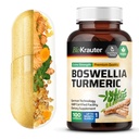 BIO KRAUTER Turmeric Supplement with Boswellia Extract kapselit - 2000 mg Blend - 100 Count - Vegan Boswellia Turmeric (Curcumin) - Formula w / Black Pepper