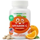 Lapset C-vitamiini purutabletit 250 mg - Vegaani, GMO-vapaa, gluteeniton, pähkinöistä vapaat vitamiinit - Ravintolisä immuuni- tukea - lapsille - 120 Chewables