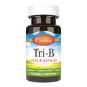 Carlson - Tri-B, B-vitamiinikompleksi, 25 mg B-6, 400 mikrog B-12-vitamiini, Foolihappoenergiapillerit, Edistää sydän- ja verisuoniterveyttä, B-kompleksi vitamiinit, B12-lisä, B-vitamiinikompleksi, 120 tablettia