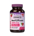 Bluebonnet EarthSweet Methylfolate 1000 mikrog Cellular Active Coenzyme 5- MTHF L Metyyli Folaatti Supplement - Prenatal & Energy Support - Ei-GMO, Vegan, Gluteenittomat - Vadelma - 90 purutablettia