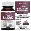 Seleeni yhteensä - 200 mikrog, Plant-Based Selenium - Full Spectrum, sisältää 4 Essential Organic Forms Selenium mukaan lukien Selenometioniini - johdettu valkosipulista - 60 kapselia