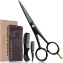 Beauty & Crafts- 5' Saksan parta Viikset Sakset - 2 Viksi Comb kasvojen hiukset Kaunis Pouch - Parta Trimming sakset Käyttää grooming, leikkaus, ja muotoilu viikset (musta)