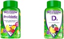 Vitafuusio Probiootti Gummy lisäravinteet, vadelma, persikka ja mango makuja & D3-vitamiinia Gummy Vitamiinit luun ja immuunijärjestelmän tukea