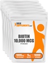 BulkSupplements.com Biotin 10000mcg Powder - Vitamiinit hiukset, iho ja kynnet - kuten B7-vitamiini, Gluteeniton, 1000 mg per tarjoilu (10 mg Biotin), 5kg (11 lbs) (Pack of 5)