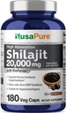 NusaPure Shilajit 20 000mg per tarjoilu, 180 kasviskapselia, ei-GMO, gluteeniton, Bioperine