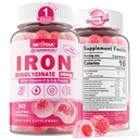 Iron Gummies for Women & Men - Iron Bisglysinaatti C-vitamiini Folaatti B12 Sinkki aikuisille, Pureskeltava Gentle Silitysrauta rautaa puute, energia Boost, ei-kosteuttava & Jälkeen maku, sokerivapaa 1 pakkaus