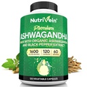 Nutrivein Ashwagandha miesten & naisten - 1600mg - Parannettu musta pippuri - korkea-absorptio juurijauhe Ashwagandha lisäravinteet mielialan tasapaino, rauhallinen uni, & Focus - 120 Vegaani kapselit