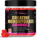 Generic Creatiini Monohydraatti Gummit lihasten palautumiseen, lihasten voittoon ja vahvuuteen, energiafokus ja aivojen terveyteen, gluteeniton, non GMO, vegaani täydentää miehille ja naisille, 30 annosta 90 ist