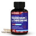 Magnesium L-treoniini, suuri imeytyminen Magnesium Supplement,1900 mg Magnesiumtreoniini aivojen terveyteen, muistituki, gluteeniton, ei-GMO,90 Vegaanikapselit