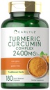 Carlyle Turmeric Curcumin Supplement 2400 mg ... 180 Jauhekapselit ... Kasviperäinen kompleksi...
