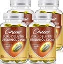 Ubiquinol CoQ10 600 MG Softgels with Omega-3 & Shilajit & PQQ, Advanced Dual-Delivery Coenzyme-Q10, Active CoQ10 Ubiquinol Supplement for Fertility, Antioxidantti, Heart, Brain & Energy, 240 Servings