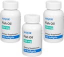 MAJOR Fish Oil 500mg Softgels - Omega-3 Fish Oil Supplement - Ravintolisä - 130 Count (3 Pack)