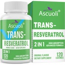 Sublingual Trans-Resveratrol Puhtaus 99%, 3-in-1 Advanced Formula Resveratrol Supplement for Boost NAD+, Immuuni- ja energiatuki, anti-aging, iho & kokonaisterveys, 120 Lozenge (120-päivä tarjonta)
