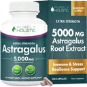 Astragalus kapselit 5 000 mg - 250 kapselia, 8+ kuukauden tarjonta - Superior Strength Astragalus juuriuute 20:1 - Ei GMO, kasvissyöjä & vegaaninen Friendly - tukee immuunijärjestelmää ja kardiovaskulaarisia
