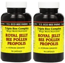 YS Eco Bee Farms, Royal Jelly Bee Pollen Propolis sekä Korean Ginseng, 90 kapselia (2Pack)