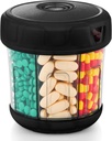 Extra large Supplement Järjestäjä XL 7 Osastot, TPU Soft Lid Helppo ladata ja käyttää pilleri Dispenser, 1 kuukausi Jumbo Vitamiinin haltija Medicine Järjestäjä varastointi