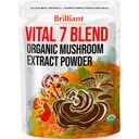 Ellie's Best 7 Sienijauheuute Blend Supplement Luomu 114 Tarjoilut High Potency Double Extracted Cordyceps, Reishi, Turkey Tail, Chaga, Lion's Mane - 4oz