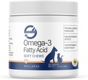Stratford Pharmaceuticals EZ Chew Omega 3 rasvahappo pehmeä puru Max Strength - Dog Omega 3 täydennysosa - Pehmeä purukumia Fish Oil koirille - pienille ja keskisuurille koirille - 60 pehmeää purukumia