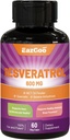 Resveratrol 600 mg, Trans- Resveratrol-lisä, antioksidanttien terveyden ikääntymistuki, 60 kapselia