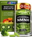 Liposomal NMNH Supplement (Dihydronikotinamidi Mononukleotidi) - Korkea puhtaus NAD ikääntymistä, energiaa, Focus - Pure NMNH Organic 60 kapselia - 300 mg