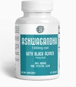 ASHWAGANDHA 1300 mg luomujuuria ja mustapippuria. Luonnollinen stressi ja mielialan tuki täydentää 120 kapselia