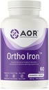 AOR, Ortho Iron, tukee raudan imeytymistä ja mahalaukun siedettävyyttä, terveen punaisen verisolun muodostusta, ravintolisä, kasvissyöjä, 60 tarjoilua (60 kapselia).
