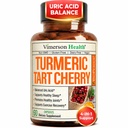 Turmeeric Curcumin täydennysosa 10:1 Tart kirsikkauute & sellerin siemenuute - Luonnollinen virtsahappotasapaino, Joint Health & sleep Aid - Turmeeric Curcumin with Black Pepper. 60 Tart Cherry kapselit
