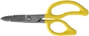 Klein Tools 26001 Electrician Sakset, Made in USA, 6,75-tuuman Kaikki-Purpose Heavy Duty Snips, Kaapeli leikkaus Notch, Sirotellut terät, Deburr Notch, Wire Stripper