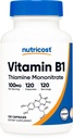 Nutricost B1-vitamiini (Tiamine) 100 mg, 120 kapselia - Gluteeniton ja ei-GMO