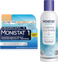 Monistat 1 päivä Hiivatulehdus Hoito naisille, 1 Mikonatsoli Ovule Lisää & ulkoinen Monistat Anti-Itch Cream Bundle + 10 fl oz Boric Acid Feminine Cleanser