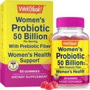 WellYeah Naisten Probiootti 50 miljardia Gummies 12 kanta - Prebioottikuitua digestiivinen - emätin, digestiivinen, immuuni Suport ja Gut Health - Hylly vakaa Probiootti Gummies - 60 Gummies