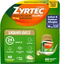 Zyrtec 24 h Allergia Relief Liquid Geels, Antihistamiini kapselit setiritsiini HCl Allergy Medicine for All-Day Relief from Runny Nenä, Aivastelu, kutiava silmät & enemmän, 40 kreivi