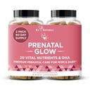 Glow prenatal vitamiins for women 20-in-1 Vital ravintoaineet terveeseen raskauteen ja sikiön kehitykseen ... Foolihappo & Vegan DHA for Baby's Growth & A Comfortable Raskaus ... 120 ravitseva kapseli
