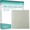 Areza Silver Calcium Alginate Antibakteerinen haavanpukeutuminen tatuointi Steriili, ei-tikku, erittäin absorbentti; Haavan viemäröinti- ja infektioriski (4.25′′′ × 4.25′′′, 5-paksuus laatikossa), 1 laatikko