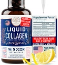 Tiivistetty neste kollageeni Peptides täydennysosa - 30,000 mcg Hydrolysoitu neste kollageeni naisille plus Biotiini hiukset, iho, kynsien tuki - Sublingual Direct Drops tai Drinks - Natural Sitruuna juoma 2 oz