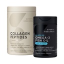 Sports Research Triple Strength Omega 3 Fish Oil 1250mg Burpless Supplement with Omega3s EPA & DHA non-GMO, Gluteeniton ja kollageeni Peptides for All Sukupuolet Hydrolysoitu tyyppi 1 & 3 Jauheproteiini