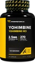 PrimaForce Yohimbine HCl 2,5 mg, 270 kapselia - Premium-lisä, Boosts Performance, Zero Fillers, Ei-GMO ja Gluteenittomat