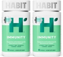 Habit Immuniteetti täydentää 2 pakkaus (120 kapselia) - Uusi Look, Echinacea, Elderberry, Turmeeric, Sinkki Blend tukemaan immuuniterveyden ja antioksidanttien tasoilla, Vegaani, ei-GMO