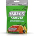 Halls puolustus C-vitamiini Drops sokeriton assorted Citrus - 25 ct, pakkaus 4