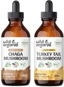 Wild & Organic Chaga Mushrom Tincture 4 fl oz & Turkey Tail Mushrom Tincture 4 fl oz