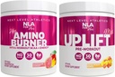 NLA hänen Pre/Intra harjoitus pino (sisältää hänen termogeeninen Amino Havaijilainen Sunset ja Uplift Max Pre Treenout Sour Peach Rings)