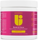 Universal U Boost & Focus Powder, lisätä energiaa ja kognitiivista suorituskykyä, Pre harjoitus, Custom Dosing, VIT B12, Niacin, Choline, L-tyrosiini, Ei tekomakuja, 30 tarjoilua (Mango Twist)
