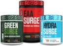 Jacked Factory Green Surge Green Superfood Powder, Hydrasurge Electrolyte Hydration Supplement, EAA Surge EAA Superfood Supplement